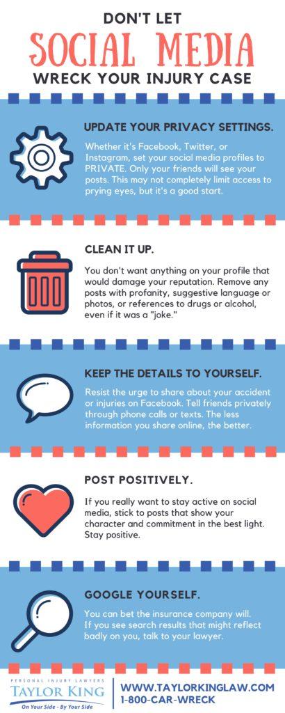 Infographic: 5 Simple Social Media Rules For Accident Victims - Taylor King