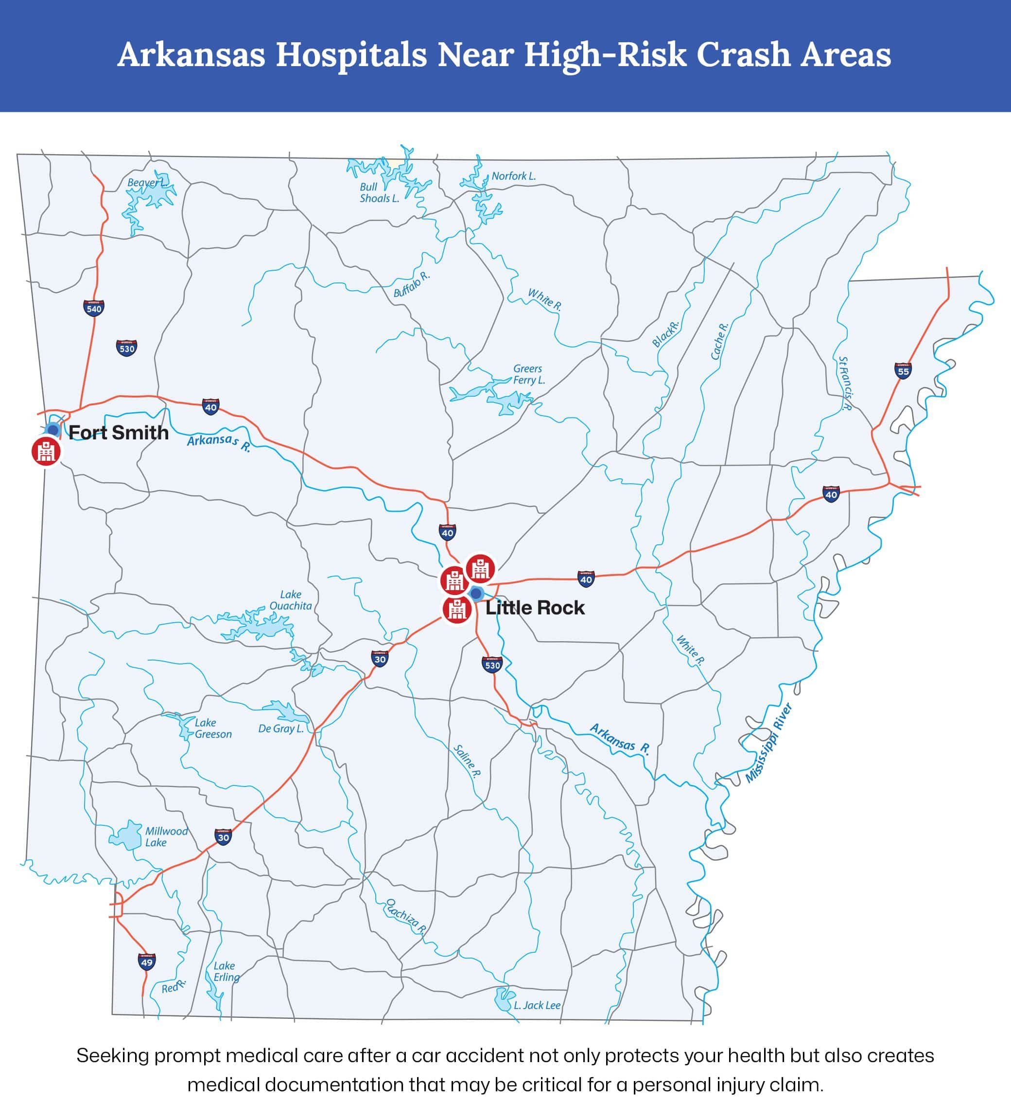 Arkansas Hospitals Near High-Risk Crash Areas 