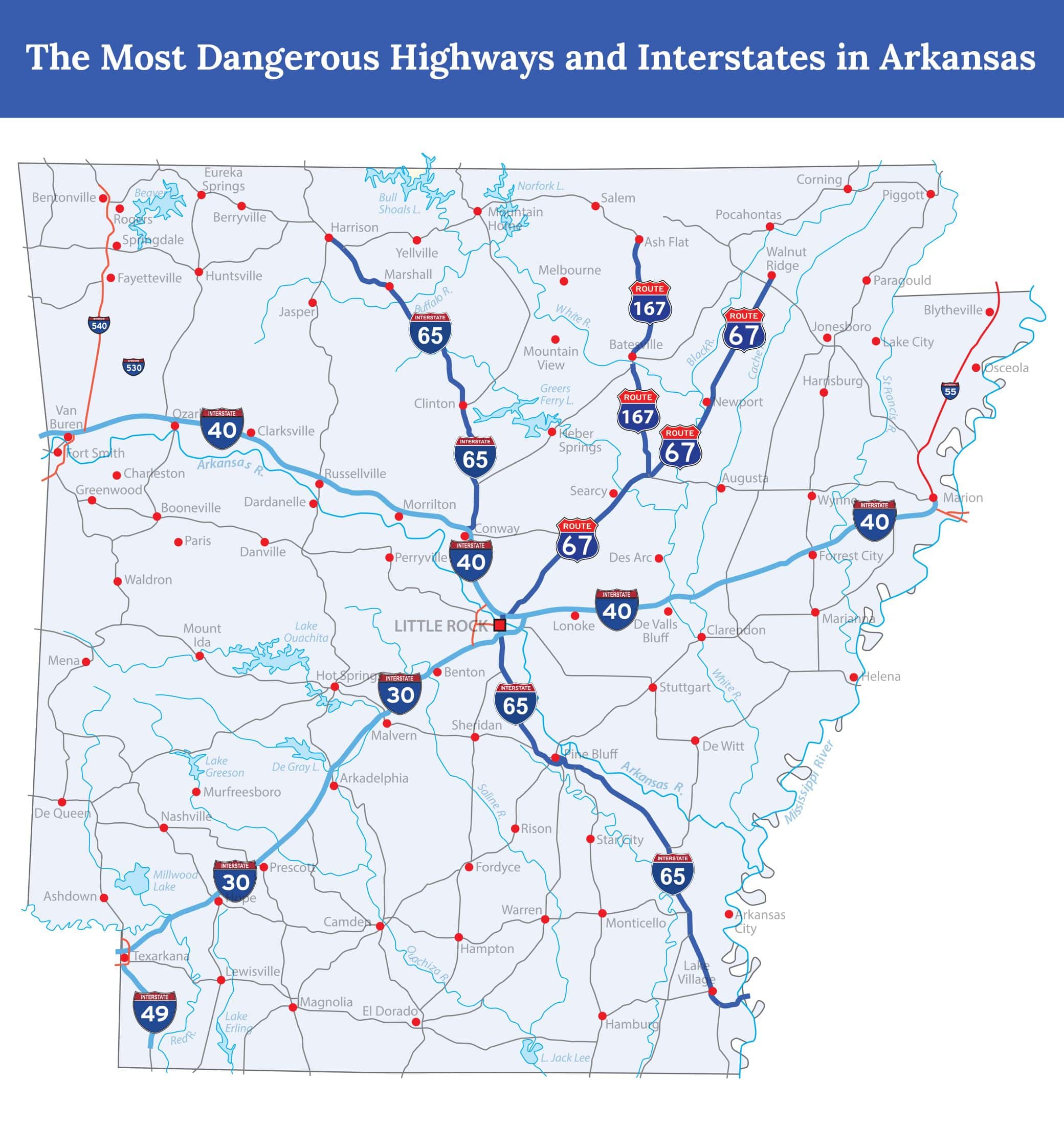 The Most Dangerous Highways and Interstates in Arkansas